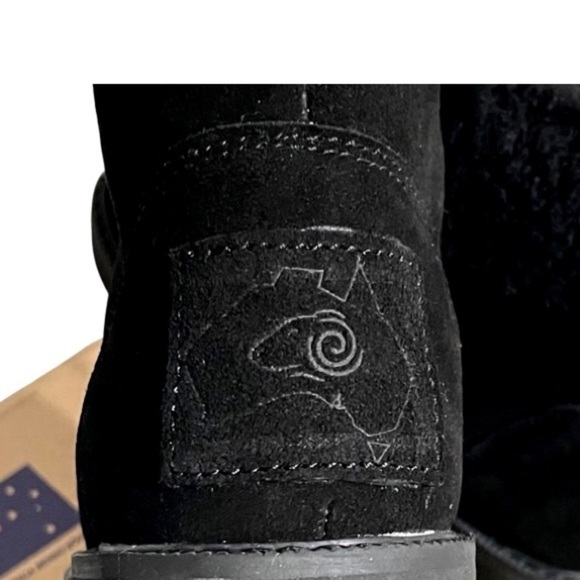 AUSSIE MERINO black suede and merino sherpa wool Amelia winter boots NIB 4, 5, 6 - Picture 6 of 14